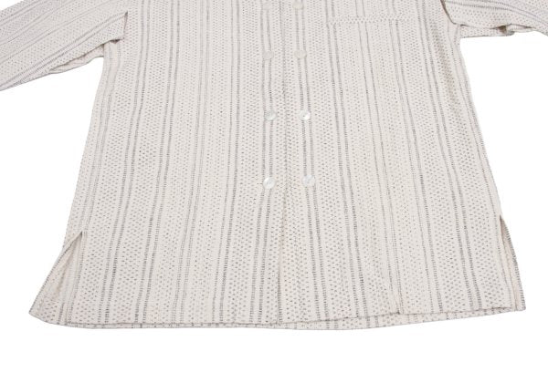 ISSEY MIYAKE PERMANENTE Stripe Weave Jacket Ivory Size M