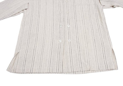 ISSEY MIYAKE PERMANENTE Stripe Weave Jacket Ivory Size M
