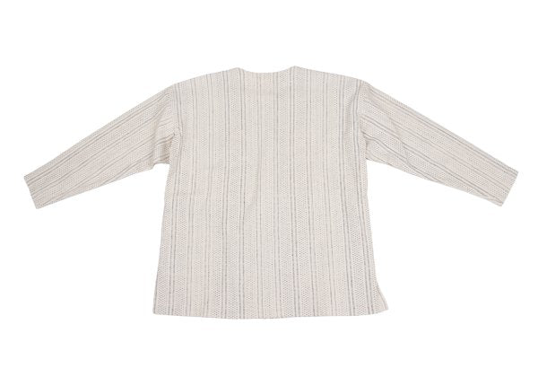 ISSEY MIYAKE PERMANENTE Stripe Weave Jacket Ivory Size M