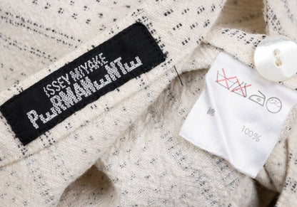 ISSEY MIYAKE PERMANENTE Stripe Weave Jacket Ivory Size M