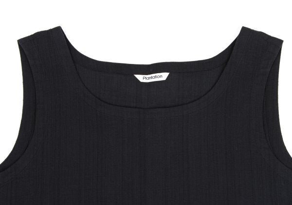Plantation Crinkle Finish Tank Top Dark Navy Size M