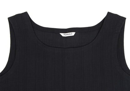 Plantation Crinkle Finish Tank Top Dark Navy Size M