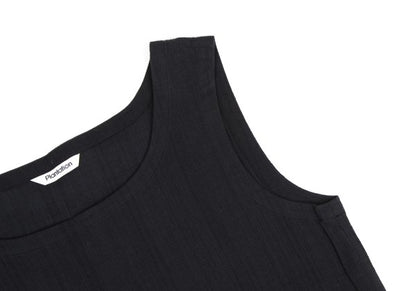 Plantation Crinkle Finish Tank Top Dark Navy Size M