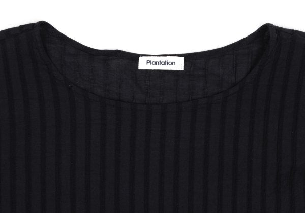 Plantation Hem Panel Crinkle Finish L/S Tee Navy Size M