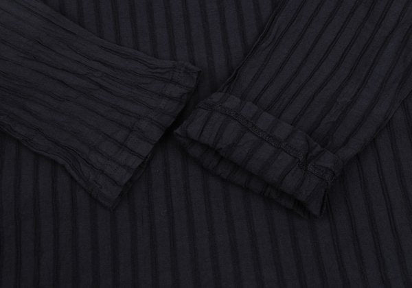 Plantation Hem Panel Crinkle Finish L/S Tee Navy Size M