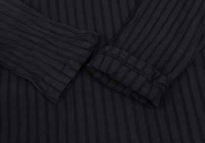 Plantation Hem Panel Crinkle Finish L/S Tee Navy Size M