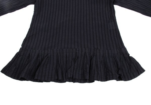 Plantation Hem Panel Crinkle Finish L/S Tee Navy Size M