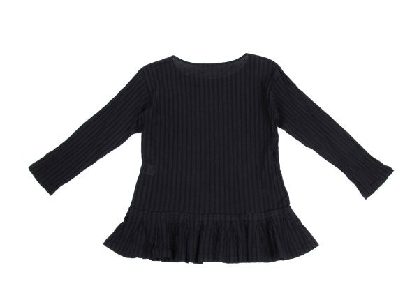 Plantation Hem Panel Crinkle Finish L/S Tee Navy Size M