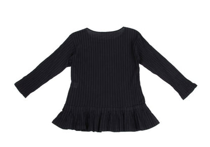 Plantation Hem Panel Crinkle Finish L/S Tee Navy Size M