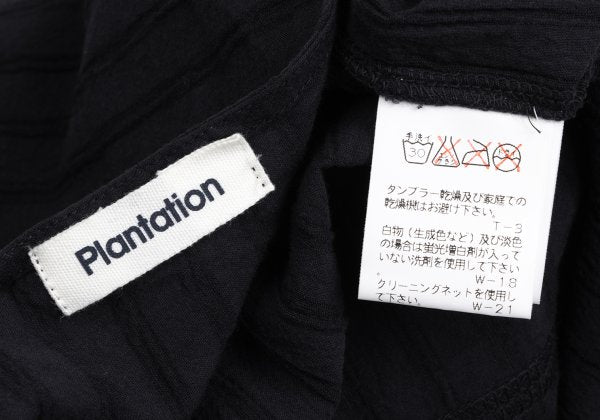 Plantation Hem Panel Crinkle Finish L/S Tee Navy Size M