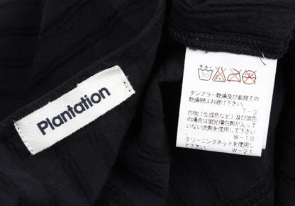 Plantation Hem Panel Crinkle Finish L/S Tee Navy Size M