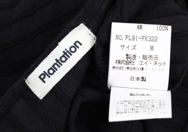 Plantation Hem Panel Crinkle Finish L/S Tee Navy Size M