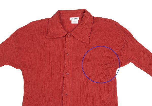 Plantation Garment Dyed Cotton Linen Big Shirt Red Size M