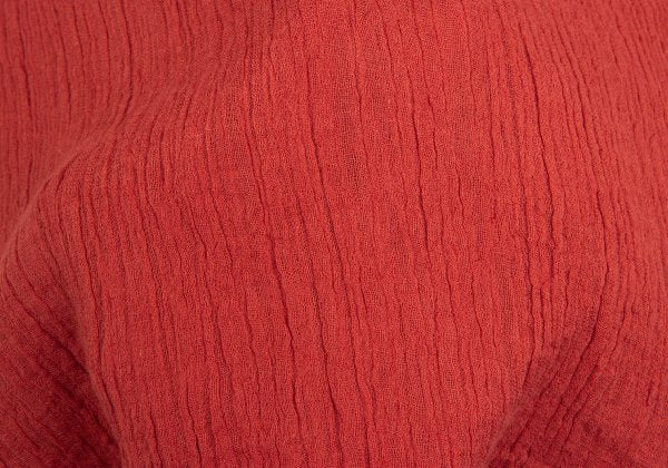 Plantation Garment Dyed Cotton Linen Big Shirt Red Size M