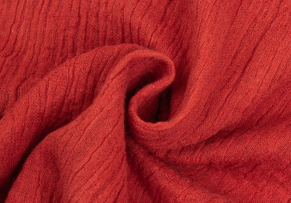 Plantation Garment Dyed Cotton Linen Big Shirt Red Size M