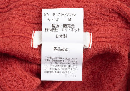Plantation Garment Dyed Cotton Linen Big Shirt Red Size M