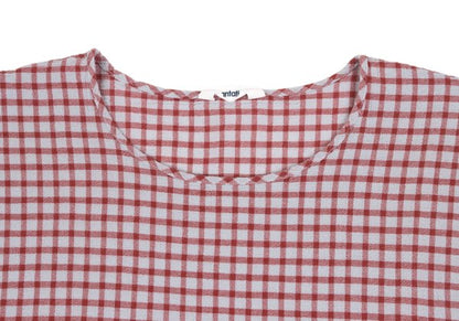 Plantation Check Weave T-Shirt Red Gray Size M