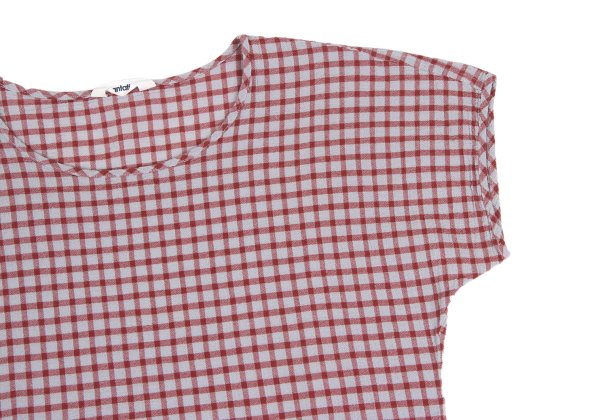 Plantation Check Weave T-Shirt Red Gray Size M