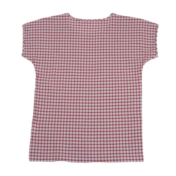 Plantation Check Weave T-Shirt Red Gray Size M