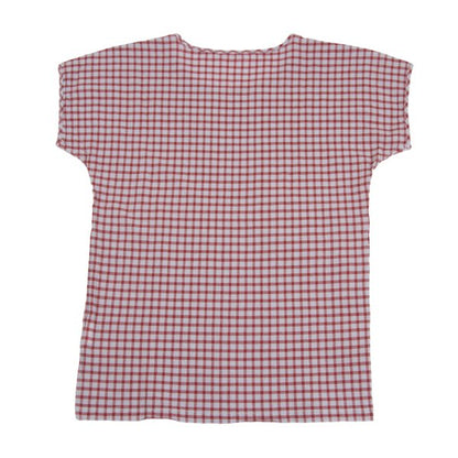 Plantation Check Weave T-Shirt Red Gray Size M