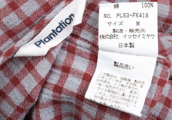 Plantation Check Weave T-Shirt Red Gray Size M