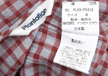 Plantation Check Weave T-Shirt Red Gray Size M