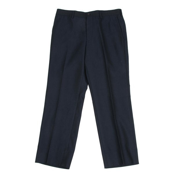 COMME des GARCONS HOMME Poly Rayon Creased Pants Navy Size M