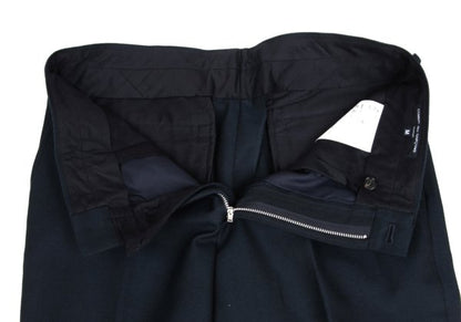 COMME des GARCONS HOMME Poly Rayon Creased Pants Navy Size M