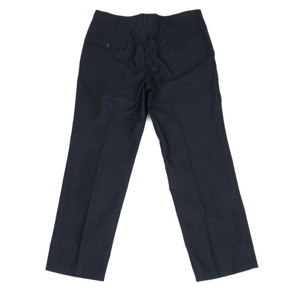 COMME des GARCONS HOMME Poly Rayon Creased Pants Navy Size M
