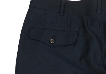 COMME des GARCONS HOMME Poly Rayon Creased Pants Navy Size M