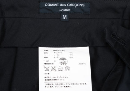 COMME des GARCONS HOMME Poly Rayon Creased Pants Navy Size M