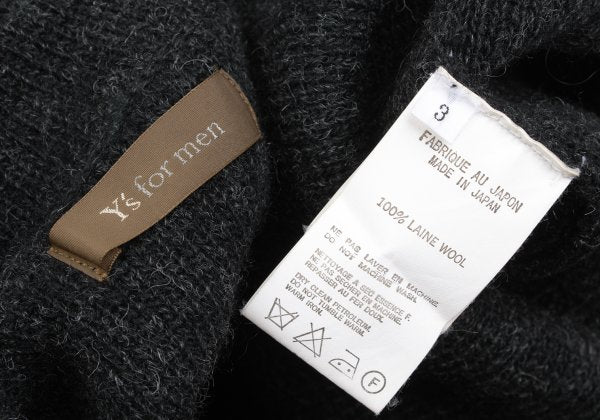 Y's for men Wool Knit Jacket Charcoal Size 3