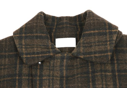 TROVE RUUTUKA Wool Blend Check Long Peacoat Multi Coat Size 2