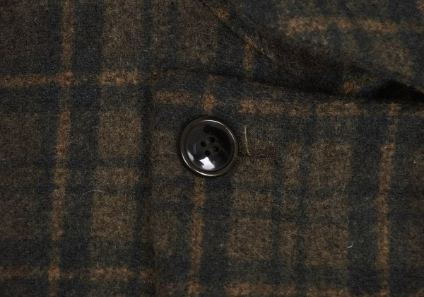 TROVE RUUTUKA Wool Blend Check Long Peacoat Multi Coat Size 2