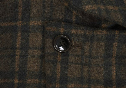 TROVE RUUTUKA Wool Blend Check Long Peacoat Multi Coat Size 2