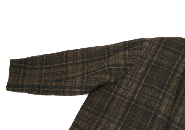 TROVE RUUTUKA Wool Blend Check Long Peacoat Multi Coat Size 2