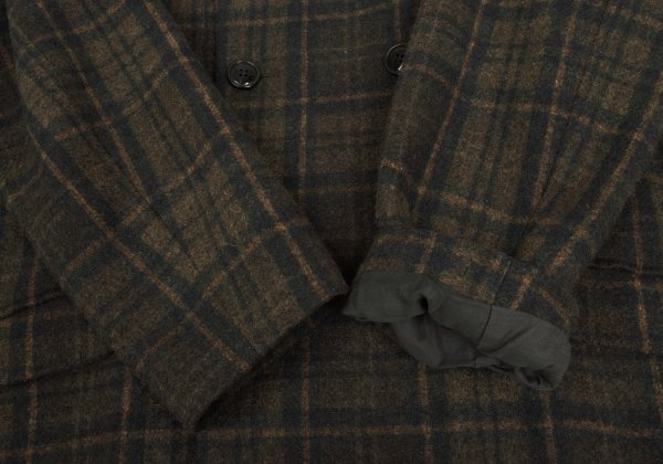 TROVE RUUTUKA Wool Blend Check Long Peacoat Multi Coat Size 2