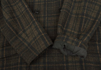 TROVE RUUTUKA Wool Blend Check Long Peacoat Multi Coat Size 2