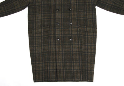 TROVE RUUTUKA Wool Blend Check Long Peacoat Multi Coat Size 2