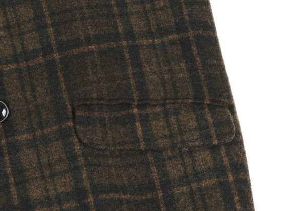 TROVE RUUTUKA Wool Blend Check Long Peacoat Multi Coat Size 2
