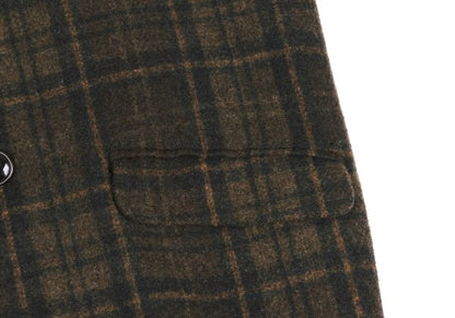 TROVE RUUTUKA Wool Blend Check Long Peacoat Multi Coat Size 2