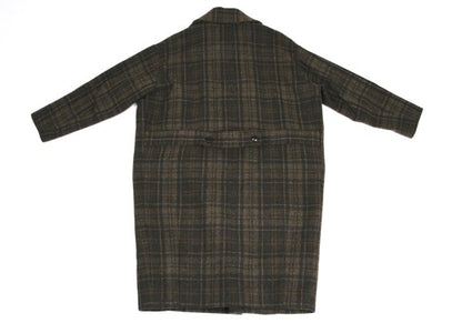 TROVE RUUTUKA Wool Blend Check Long Peacoat Multi Coat Size 2