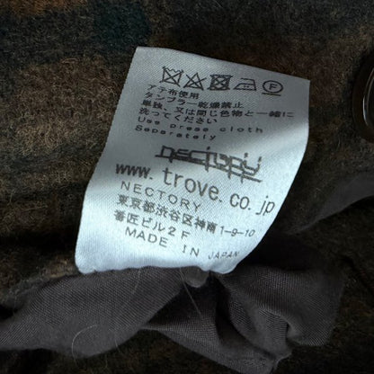 TROVE RUUTUKA Wool Blend Check Long Peacoat Multi Coat Size 2