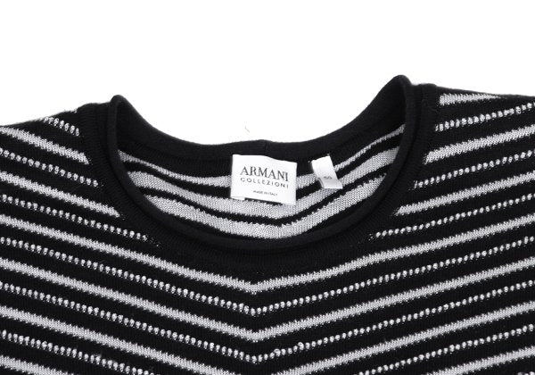 ARMANI COLLEZIONI Cotton Rayon Bias Knit Black Size 50
