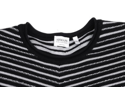 ARMANI COLLEZIONI Cotton Rayon Bias Knit Black Size 50