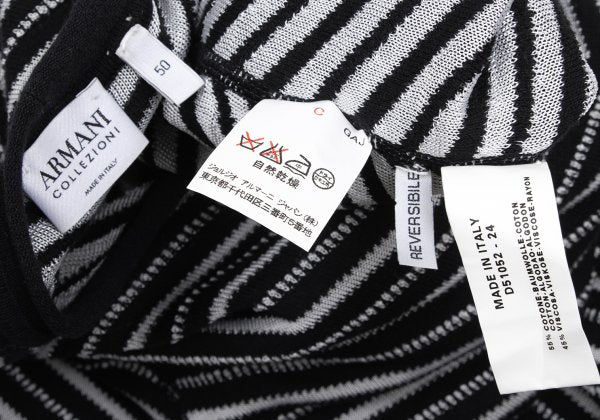 ARMANI COLLEZIONI Cotton Rayon Bias Knit Black Size 50