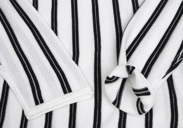 ARMANI COLLEZIONI Rayon Cotton Stripe Knit White Size 52
