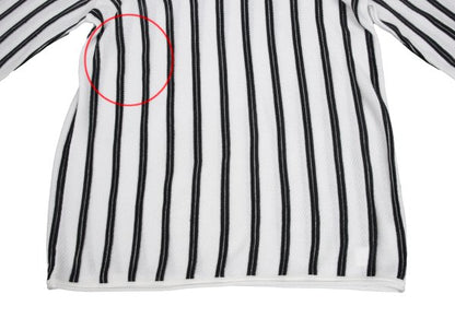 ARMANI COLLEZIONI Rayon Cotton Stripe Knit White Size 52