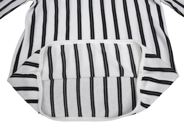 ARMANI COLLEZIONI Rayon Cotton Stripe Knit White Size 52