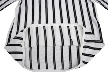 ARMANI COLLEZIONI Rayon Cotton Stripe Knit White Size 52